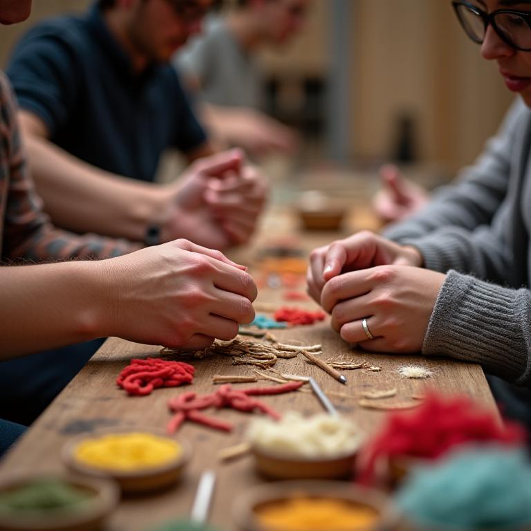 地元アーティストのクラフト体験